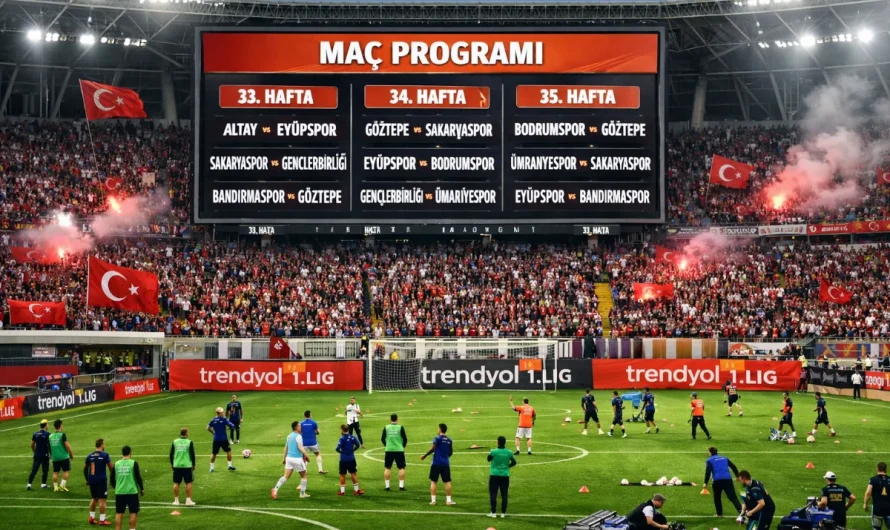 Trendyol 1. Lig 33, 34 ve 35. Haftaların Maç Programı Detayları